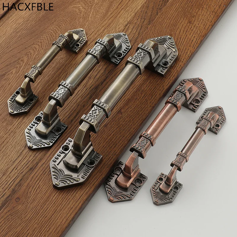 

European Antique Exposed Aluminum Alloy Door Handle Push-Pull Door Handle Furniture Wood Barn Door Handle Drawer Flush Handles