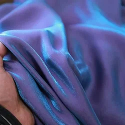 Purple Blue Iridescent Satin Fabric,Soft and Smooth Well Drap Fabric,Shirt Doll Clothes DIY Dress Fabric Material 150cm Width