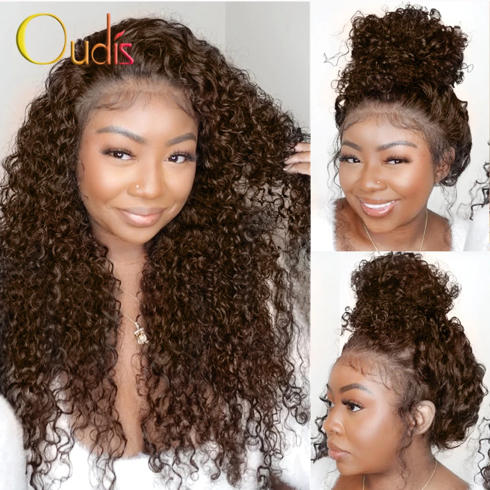 250 Density Invisible Strap 360 Full Hd Lace Front Wig Chocolate Brown 30 Inch Deep Wave Frontal Wig Glueless Wig Human Hair