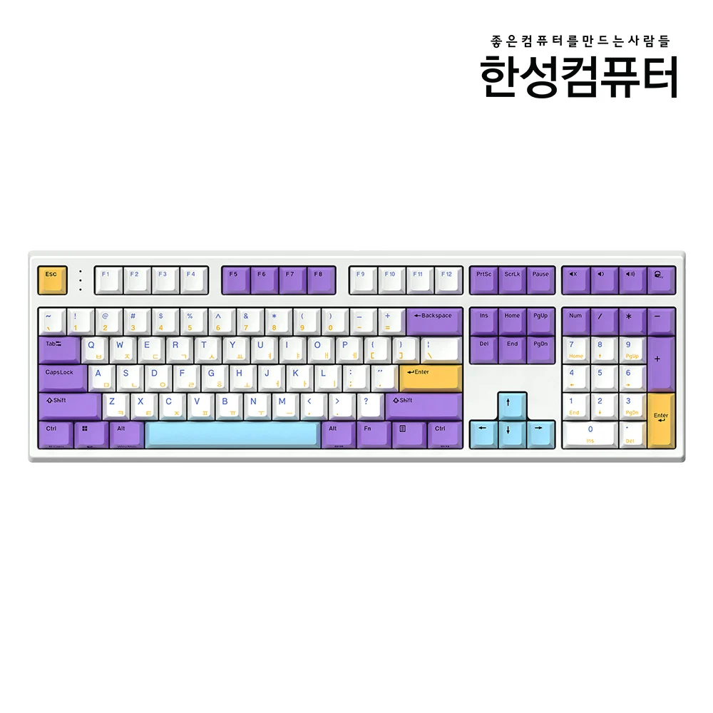 한성컴퓨터 GK787SE OfficeMaster 8K 저소음 윤활 기계식 키보드 토독 (브라운슈가 토독 35g/넌클릭)