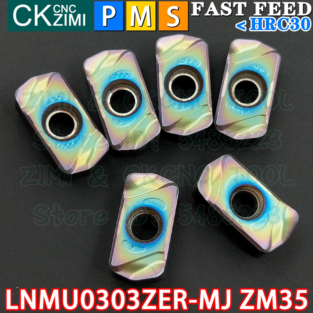 LNMU0303ZER-MJ ZM35 LNMU 0303 ZER MJ inserções de metal duro inserções de fresagem de alimentação rápida CNC torno de metal fresadora ferramenta para fresa de face LNMU03R
