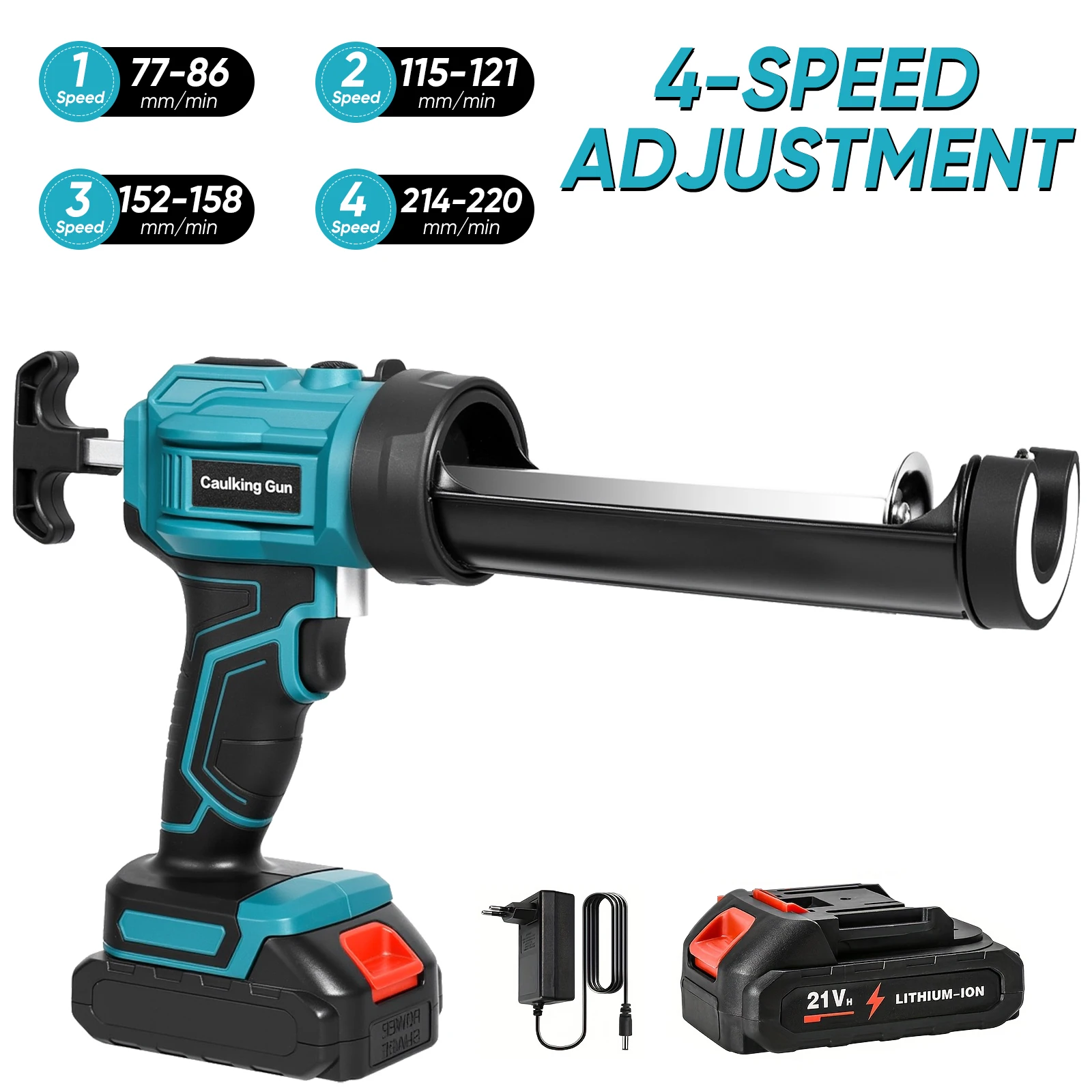 Elektrische glorie pistool Glas Glas Kitpistool 4 snelheden Draadloze deuren en ramen Elektrisch naaiglasgereedschap voor Makita 18V beslag
