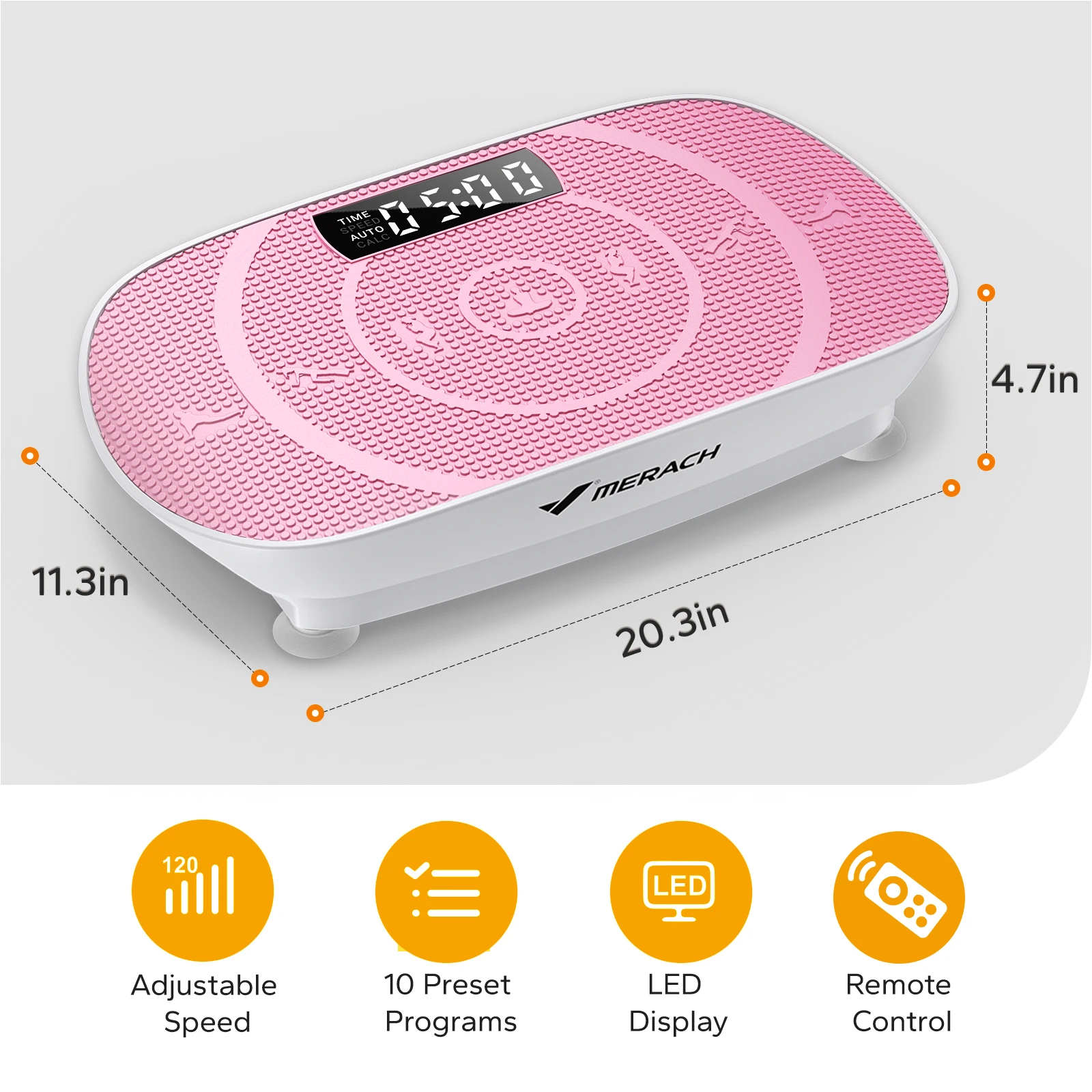 MERACH Vibrationsplatte Trainingsgerät, Angetriebene Vibrationsplattform für Ganzkörpertraining,Muskelaufbau und Formung, Bis 150KG 6