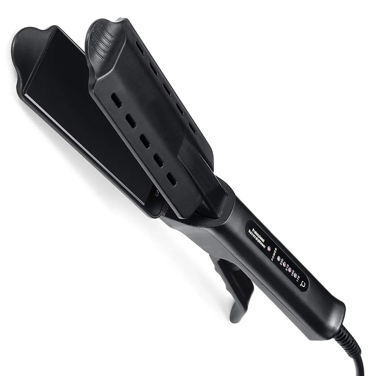 Profissional alisador de cabelo a vapor, placa de cerâmica, Flat Iron, 4 engrenagens, aquecimento