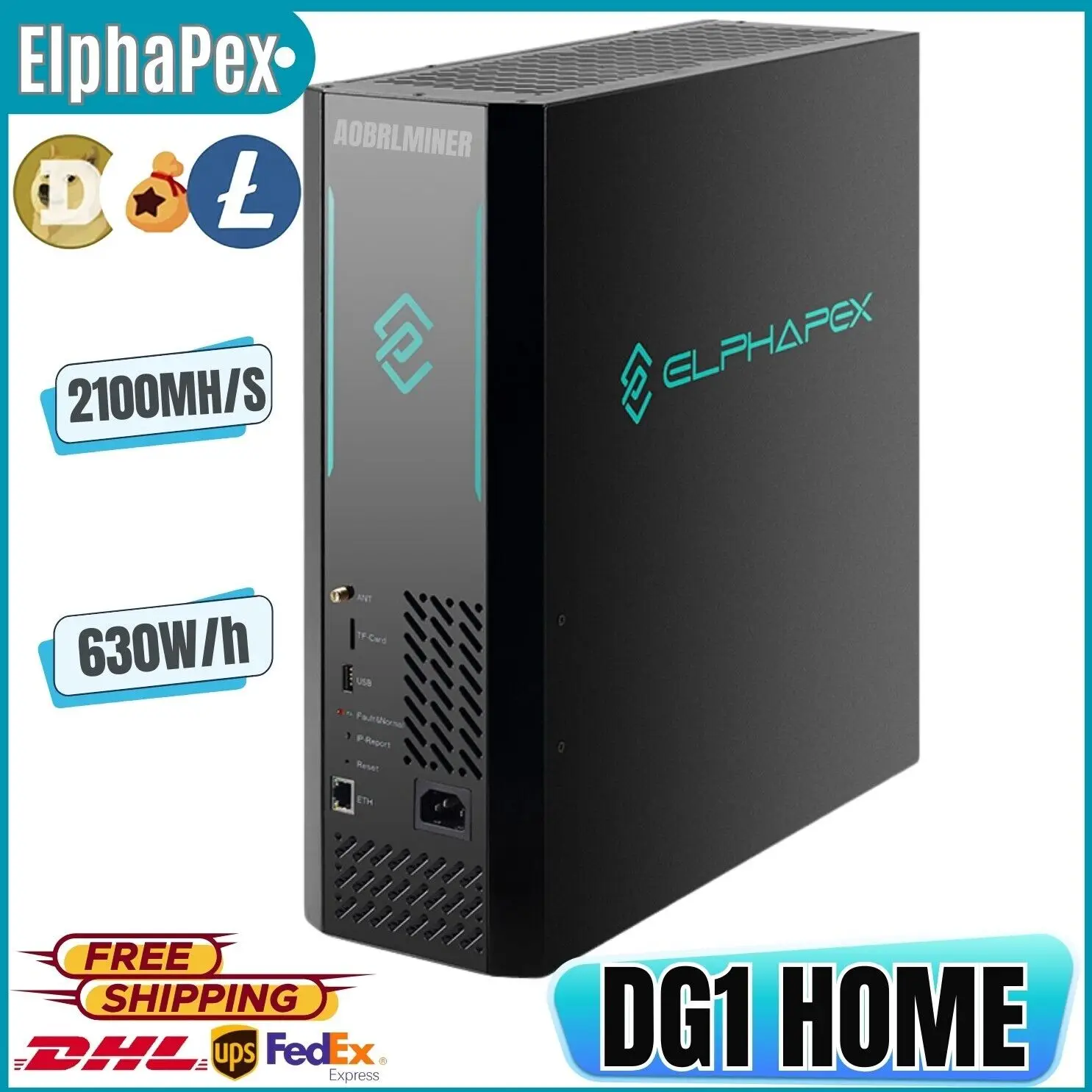 Elphapex DG Home 1 2100M 630W Litecoin Dogecoin Bells Miner