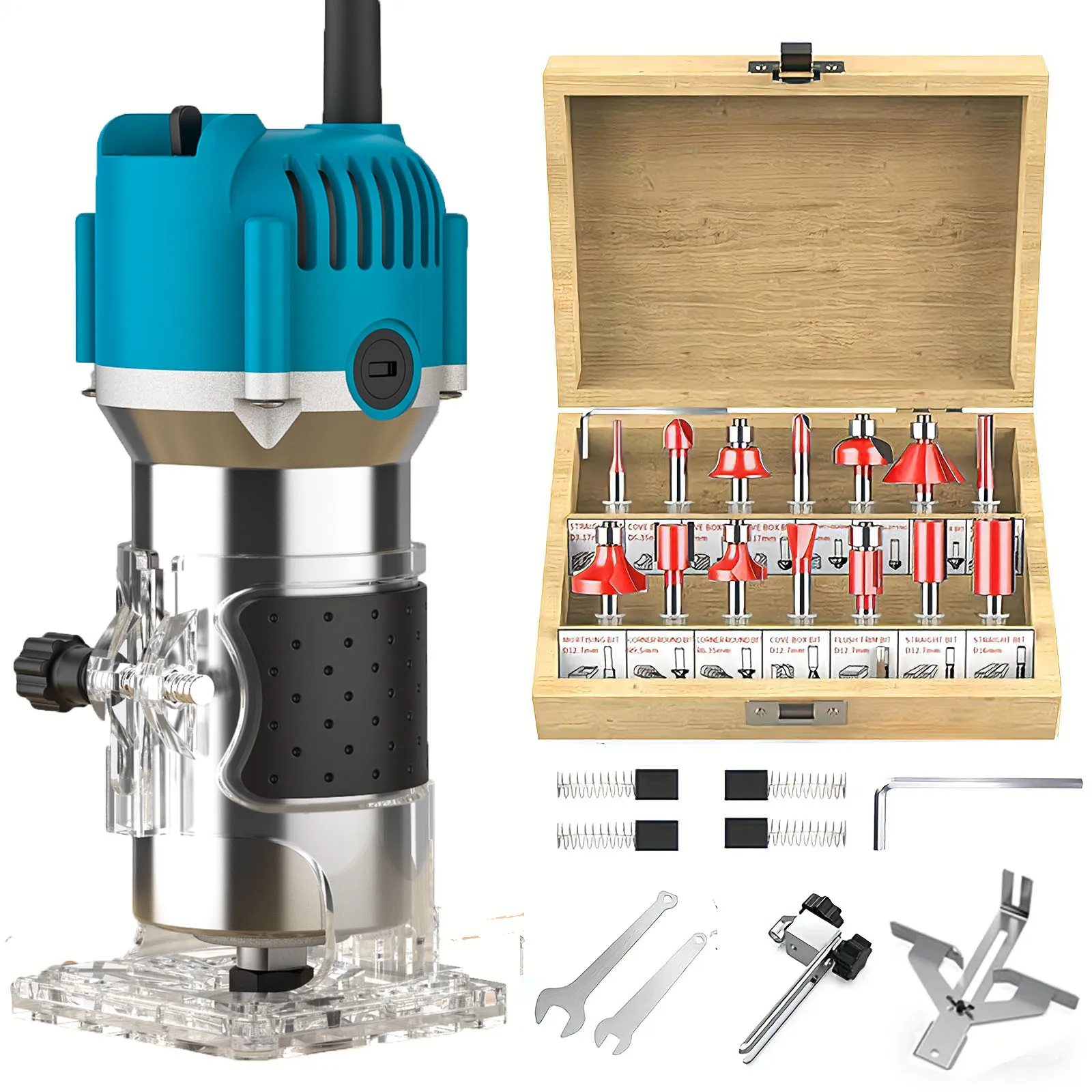 1380W Elektrische Houtrouter Elektrische Trimmer Houtbewerking Frezen Graveren Steken Trimmen Machine Carving Router Tool