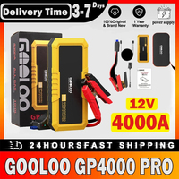 Gooloo Gp4000 Pro Car Jump Starter 4000A Peak 26800Mah Power Bank Car Power Supply 15V 10A Dc Output 1W White Led 10L Diesel