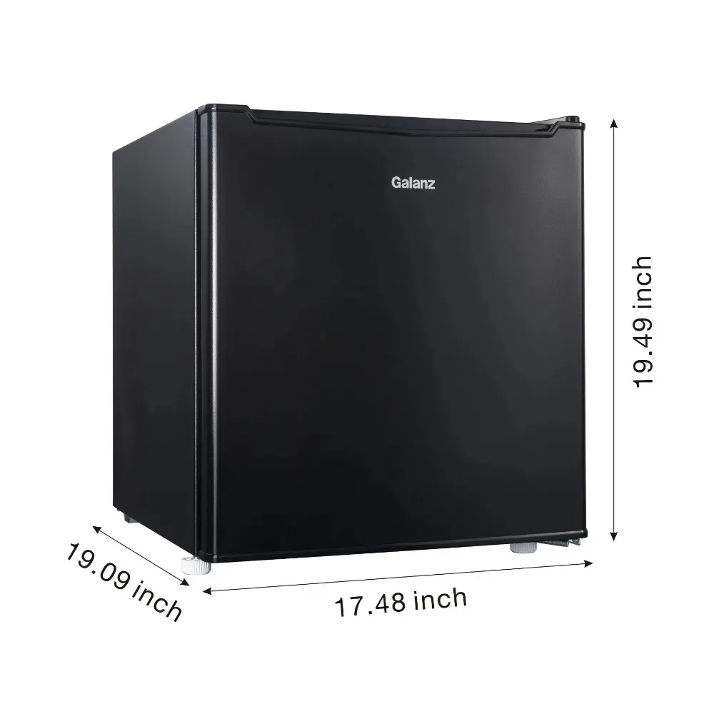 2023 New Galanz 1.7 Cu Ft Single Door Mini Fridge, Black