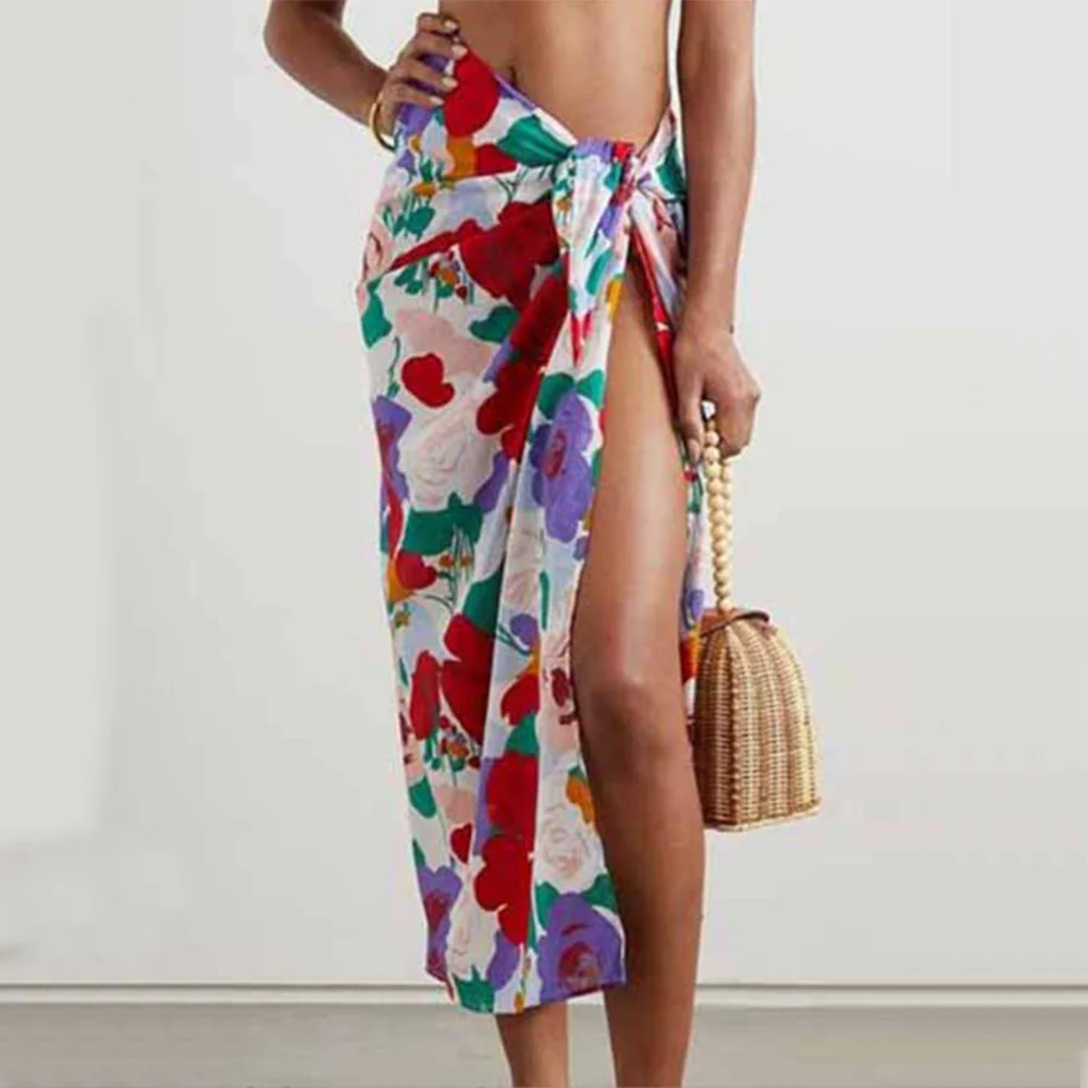 Fato de banho com estampa floral feminino, roupa de praia, natação, micro biquíni, moda verão, 2 peças, 2022