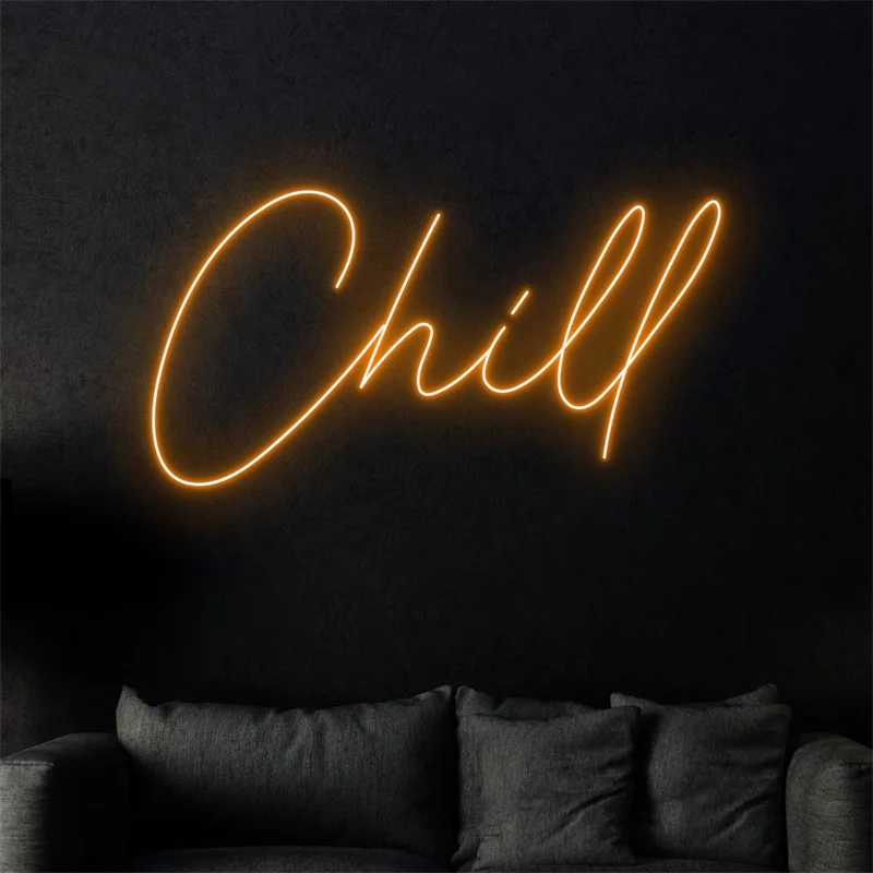 Chill Neon Sign, Chill Led Sign, Custom Neon Sign, Chill Room Wall Decor, Shop Led Light, Bar Pub Wall Art, Party Event Decor