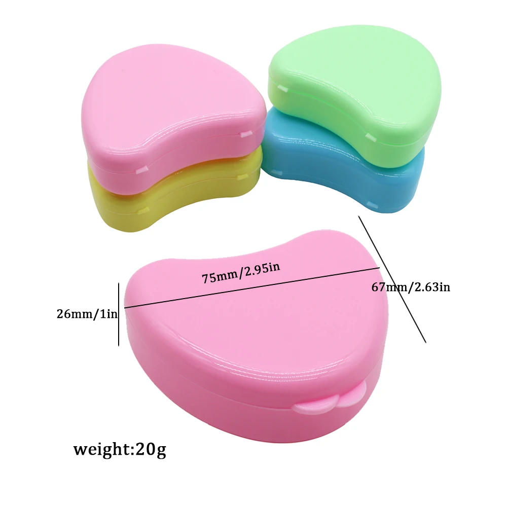 10 Pcs Denture Case Portable Denture Bath Storage Box Retainer Case Container Holder for Office Travel Household 4 Colors