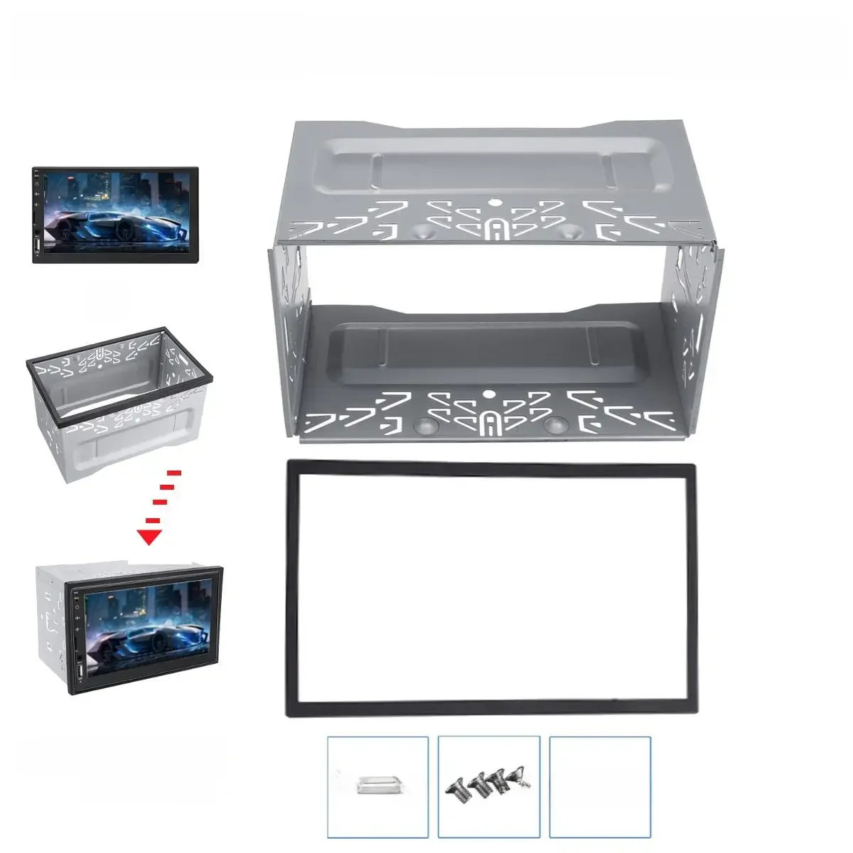 Uniwersalny zestaw do montażu radia stereo Double Din 2 Din do montażu w klatce MP5 Player Radio Mounting Frame — zdjęcie 2