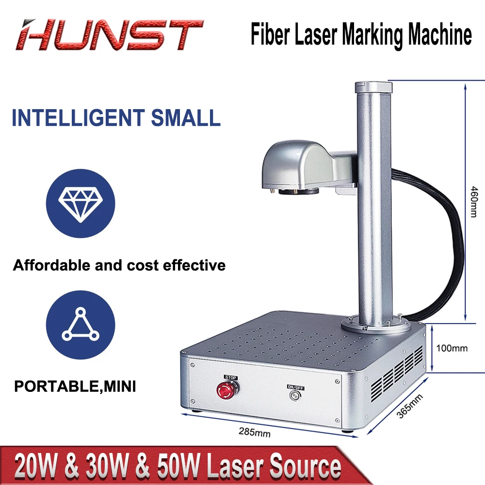 Hunst Small Laser Marking Machine, 20W & 30W & 50W Portable All-in-One, Mini Fiber Optic Metal Engraving Machine.