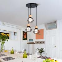 Wood Pendant Light Ceiling Chandelier Vintage Industrial Hanging Lamp Kitchen Island Living Room Decor Indoor Lighting E27  ﻿