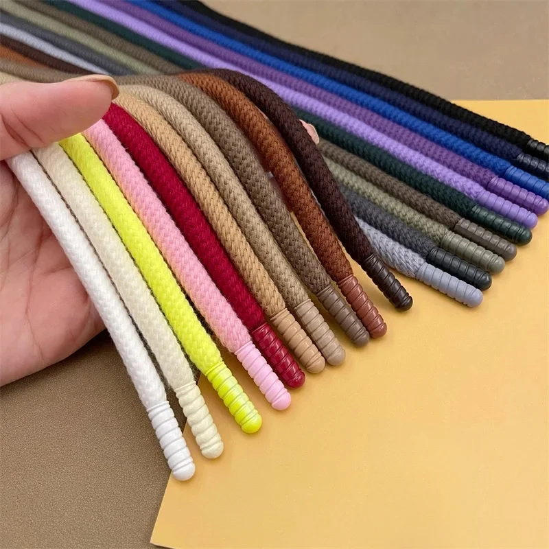 135CM 9mm couleur unie tête métallique ronde filetée coton cordon pour sweats à capuche, pantalons de survêtement taille corde vêtements correspondant TJ21678