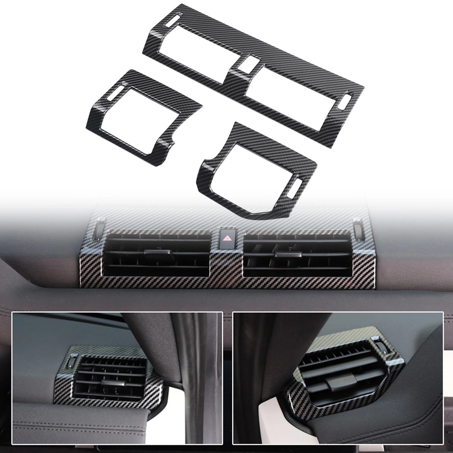 

Only LHD! For Land Rover Defender 2020-2023 Car Accessories ABS Front Side AC Vent Outlet Cover 3pcs