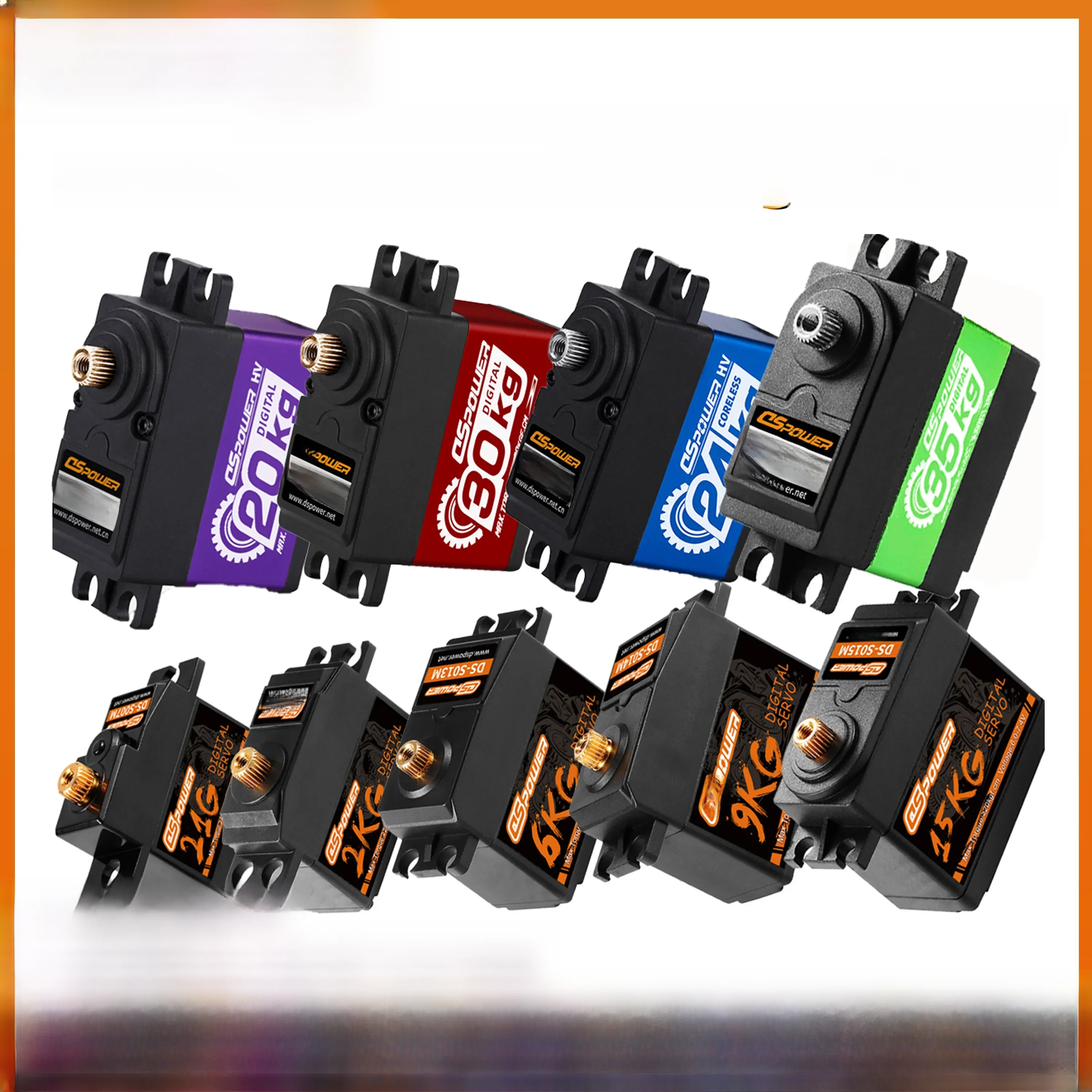DSpower Coreless borstelloze motor Metal Gear 17g 21g 2kg 6kg 15kg 20kg 24kg 25kg 30kg 35kg digitale servo voor 1/8 1/10 1/14 RC auto - afbeelding 2