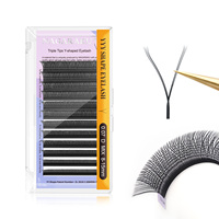 NAGARAKU Three Split Tips Triple YY Shape Interlaced Root Eyelash Extensions L LU DD C D Curl