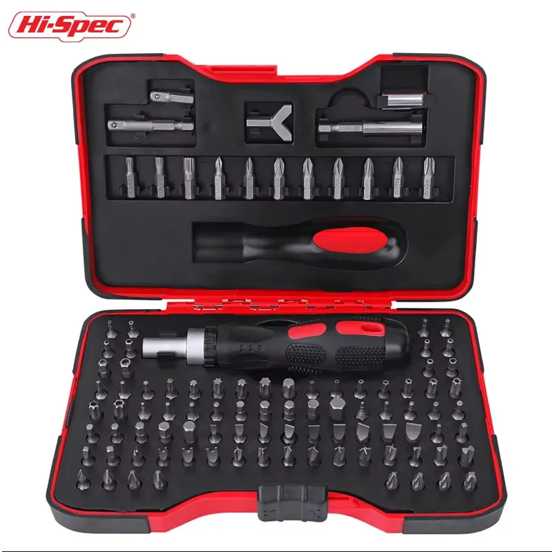 Hi-Spec 101pc Professional Power Screwdriver Bit Set Chrome Vanadium Steel Security Bit With handle Torx Hex Phillips Screw Bit