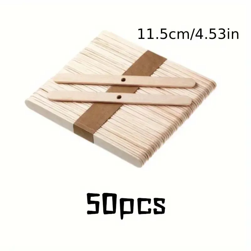 50 قطعة/المجموعة خشبية لكمة شمعة الفتيل المثبت حامل مع ثقب ، عصا ضوء الفتيل تثبيت كليب
