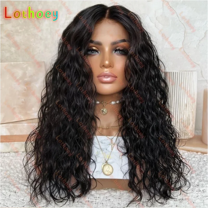 Глубокая волна Полные парики шнурка Человеческие волосы Малайзийские вьющиеся полные кружевные человеческие волосы Влажные волнистые волнистые бесклеевые кружевные парики для женщин