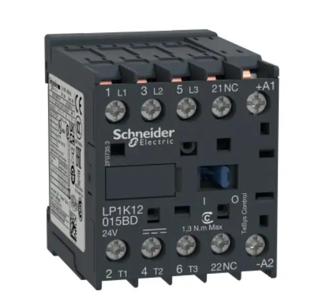 LP1K12015MDS35 TeSys K contactor - 3P - AC-3 = 440 V 12 A - 1 NC aux. -Bobina de 220 V CC