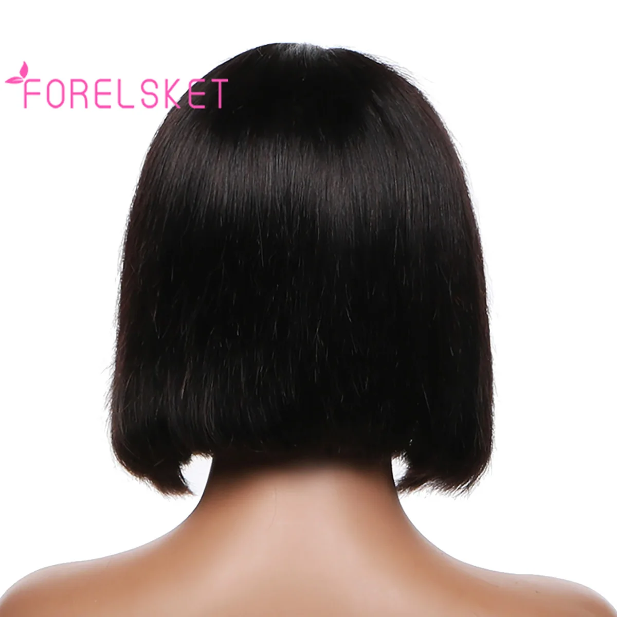 FORELSKET 180% density 4x4 Human Hair Wig Bob Cut Wig Short Straight Wig 4x4 Lace Front Human Hair Wig For Women