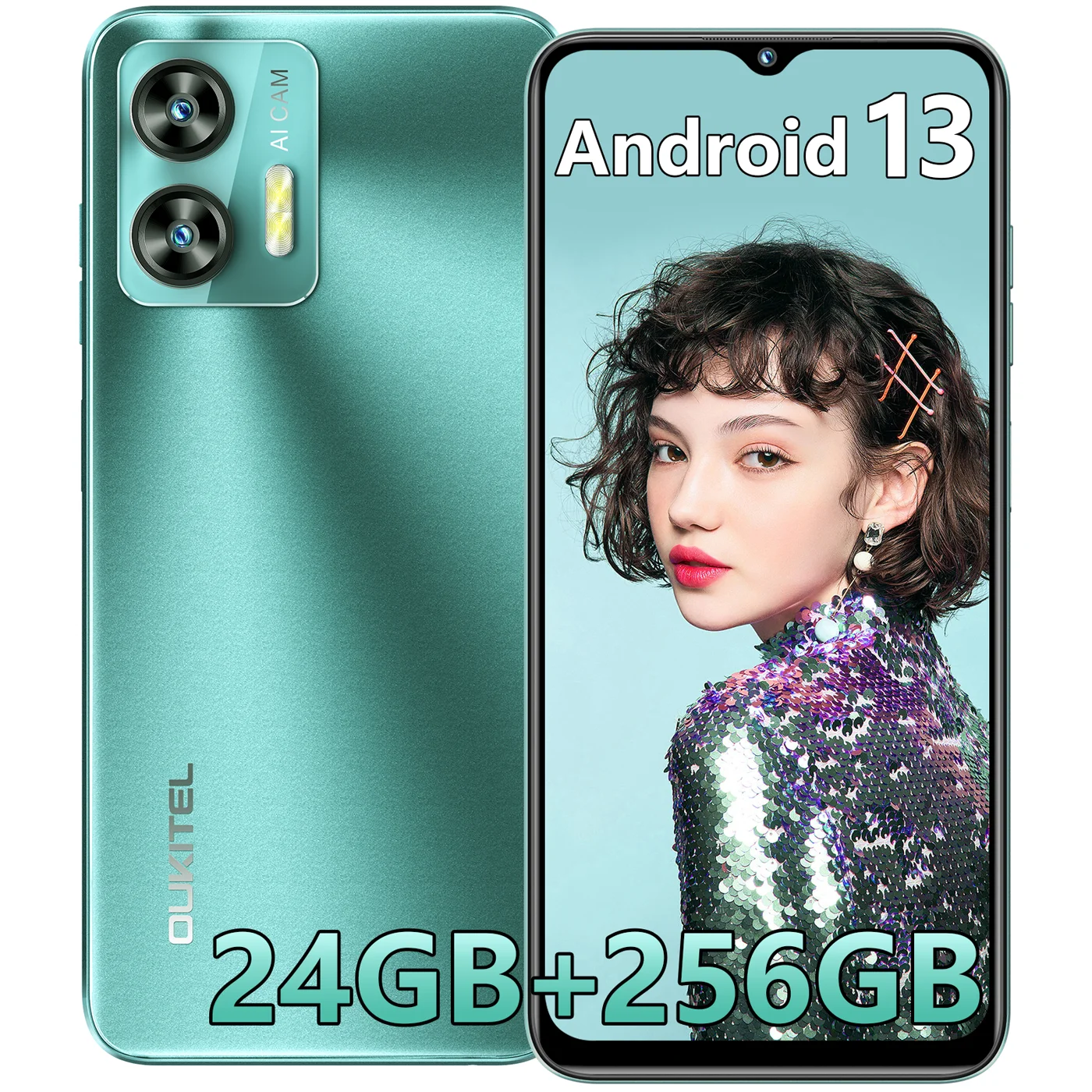 Oukitel C35 Unlocked Mobile Phones - 24Gb Ram+256Gb Rom (1Tb Expandable) Mobile, Android 13 Smartphone, 6.56" Hd+ Screen,