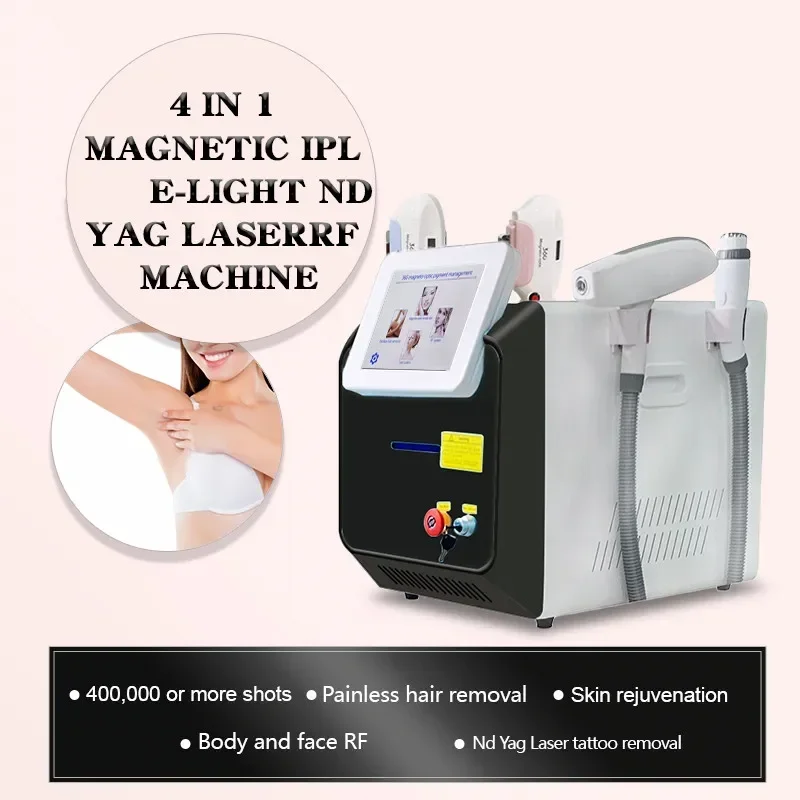 Newest 4 in 1 Hair Removal Laser IPL Multifunctional Nd Yag Laser Tattoo Removal RF Face Lift Machine