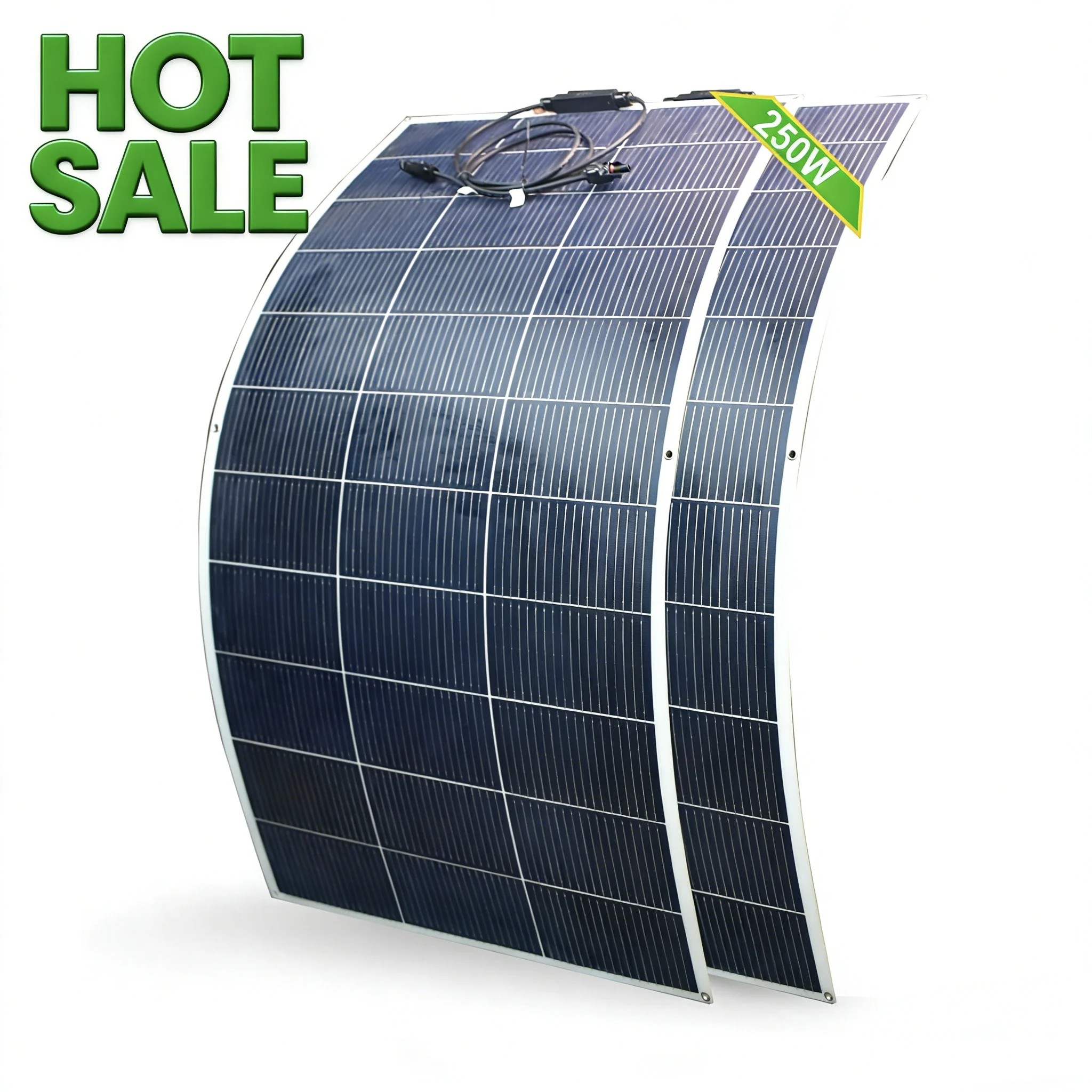 125W Flexibles Solarpanel, 18V Tragbare Monokristalline Solarmodule, Wasserdicht, Leichtgewichtig für Batterie, Wohnmobil, Boot, Camping, Netzunabhängig