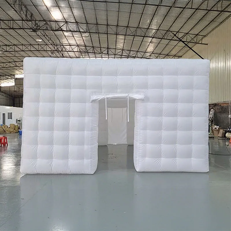 Barraca inflável branca do boate da discoteca da festa de casamento dez, clube noturno em forma de tcúbico para eventos de casamento ao ar livre