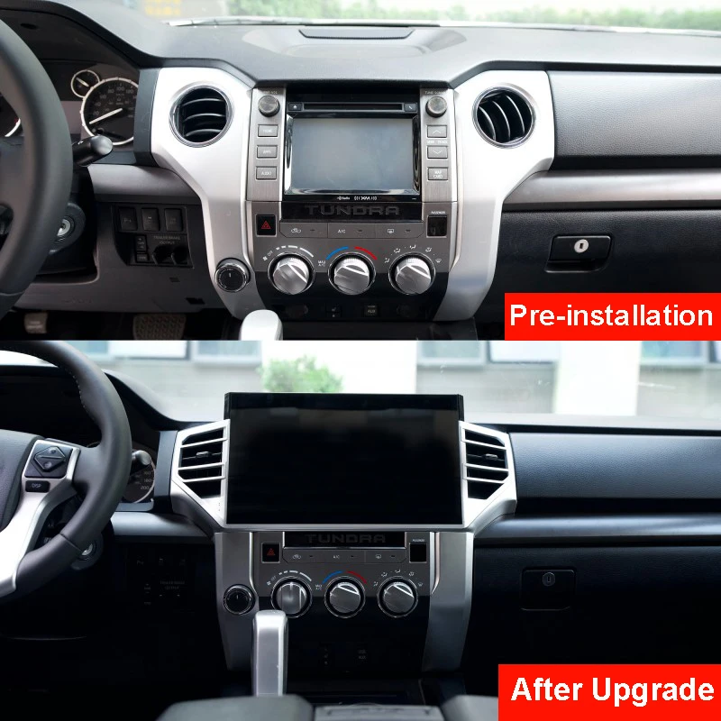 Untuk Toyota Tundra 2014-2021 pemutar Multimedia Radio mobil, layar 14.6 "navigasi GPS Android, Auto Stereo Unit kepala DSP Carplay