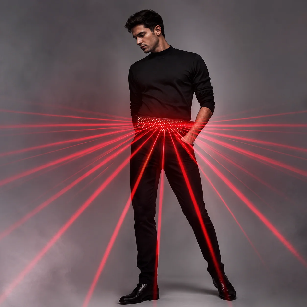 New Design Red Laser Waistband Belt Led Girdle For Glowing Gloves Glasses Christmas Halloween Nightclub EDM Festival Performance