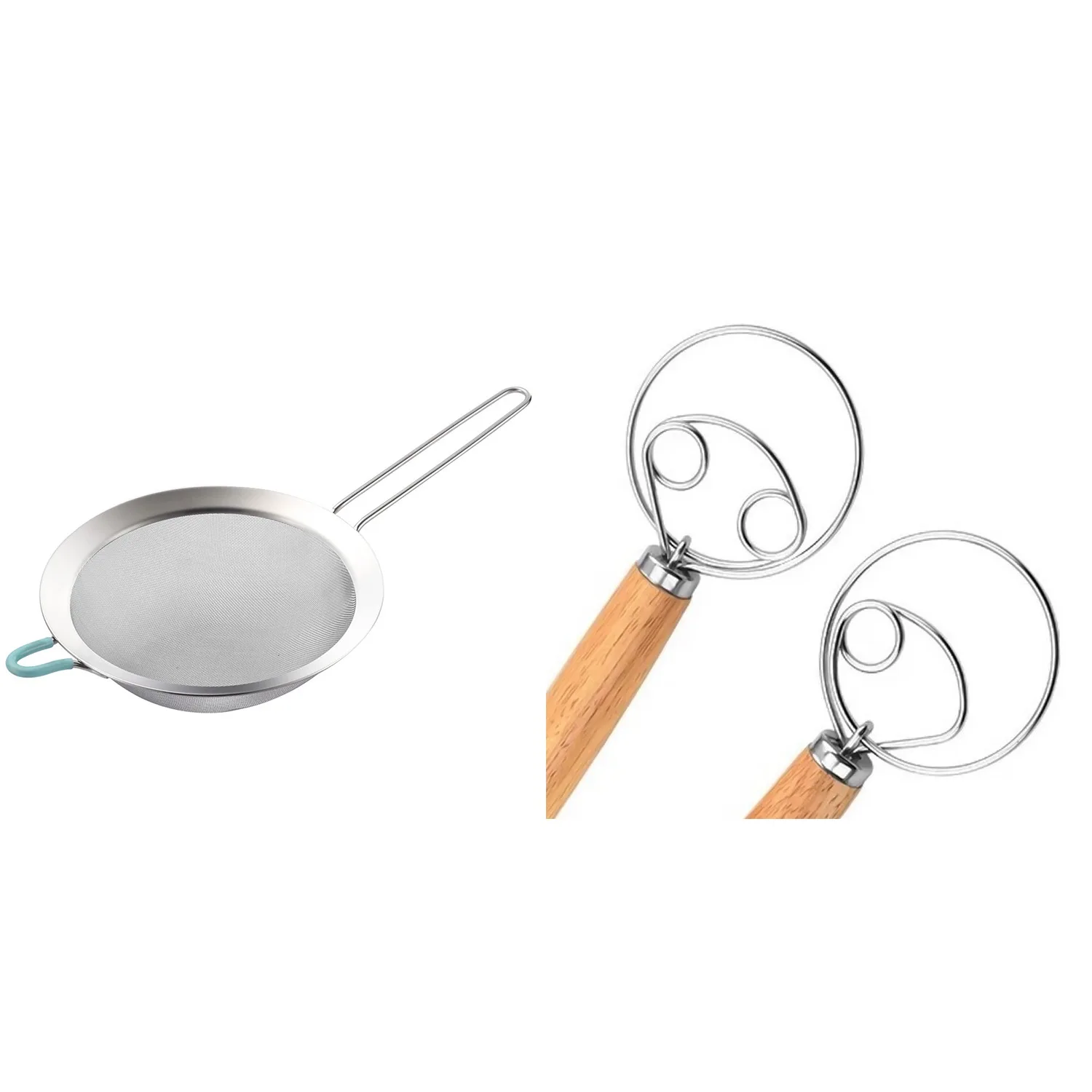 Kitchen Utensils,Strainer & Whisk ,Hand Mixer, Kitchen Utensils Colander-Skimmer With Handle, Sieve Sifters(3 Pcs)