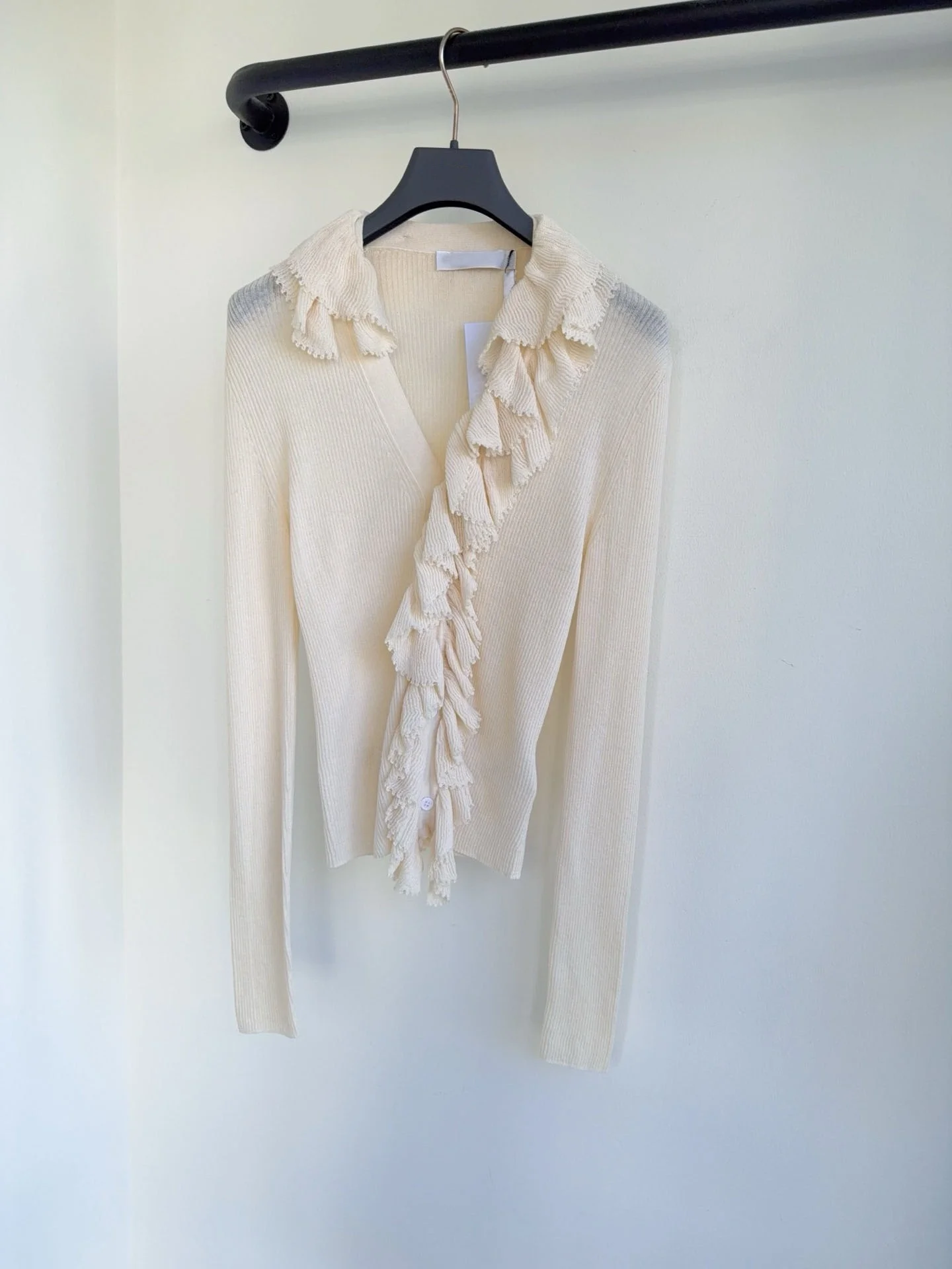 

Autumn New Wrinkle Collar Knitted Long Sleeve Top Fashionable Luxury Slim Fit Versatile Hoodie for Intellectually Women's Wear