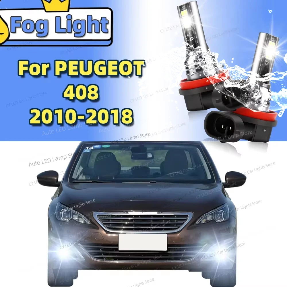 

2Pcs LED Front Fog Light Lamp Canbus 6000K Car BulbsFor PEUGEOT 301 2014 2015 2016 2017 2018 2019 Plug and Play Accessories