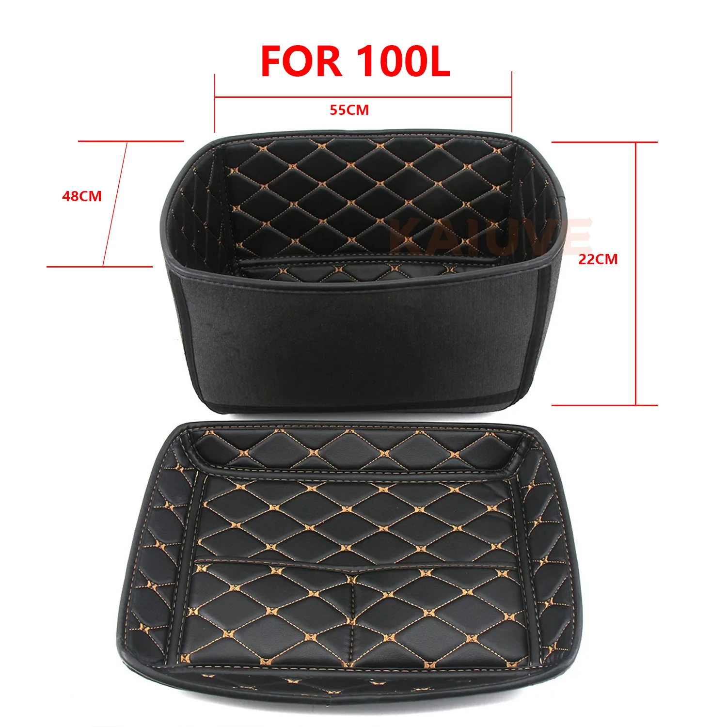 38L Universal Motorrad Schwanz Top Box Abdeckung Pad Gepäck Fall Lagerung Toolbox Innen Liner Innenfutter Kissen PU Leder – Detail 13