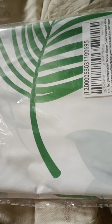 1pc Green Tropical Leaf Popular Shower Curtain Waterproof PEVA Botanical Bathroom Decor photo review
