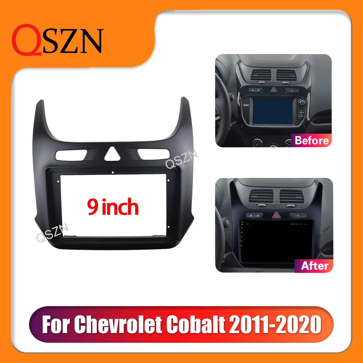 QSZN 9 Inch Car radio Frame Fascia For Chevrolet Cobalt 2011-2020 DVD Panel Dashboard Mount Kit Installation 2 Din Trim Player