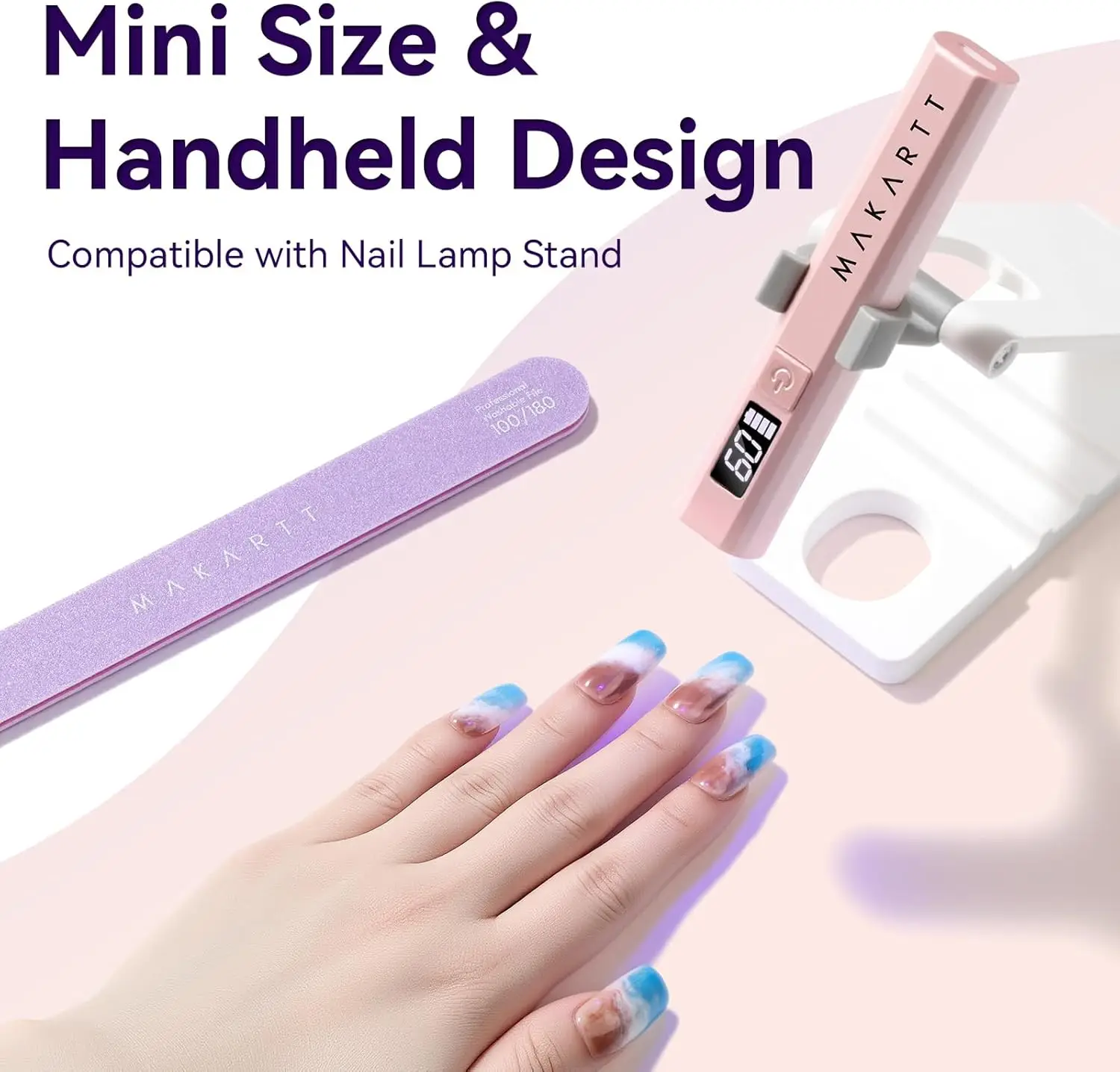 ضوء الأشعة فوق البنفسجية المحمول للأظافر الجل - مصباح أظافر LED صغير محمول بالأشعة فوق البنفسجية Lumière مجفف أظافر سريع الجفاف لعلاج طلاء الأظافر