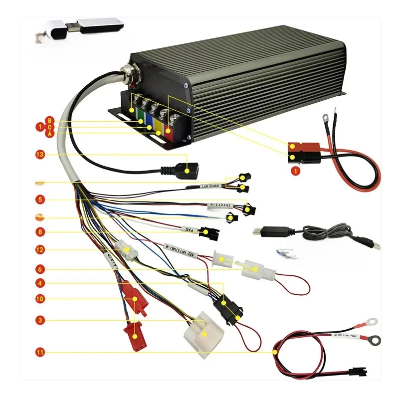 AliExpress NONE Sabvoton MQ Controller 48V 60V 72V 100A 3000W-5000W For QS 205 50H V3 Bike Motor