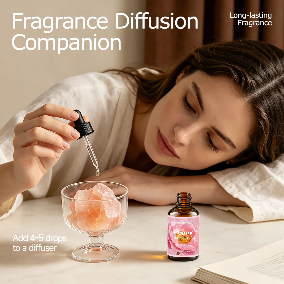 Peony Essential Oil, Sweet Floral Fragrance Oil for Diffusers, DIY Crafts & Aromatherapy, Soft, Elegant and Romantic Aroma