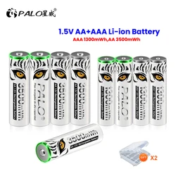 PALO 1.5V AA + AAA litowo-jonowy akumulator 3500mWh AA akumulator 1300mWh akumulator litowy aaaa LR3 LR6 baterie