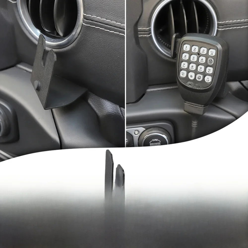 Uchwyt mikrofonu CB Uchwyt mikrofonu ręcznego Uchwyt radiowy Walkie Talkie Stojak do Jeep Wrangler JL JT 2018-2024 Akcesoria wewnętrzne — zdjęcie 2