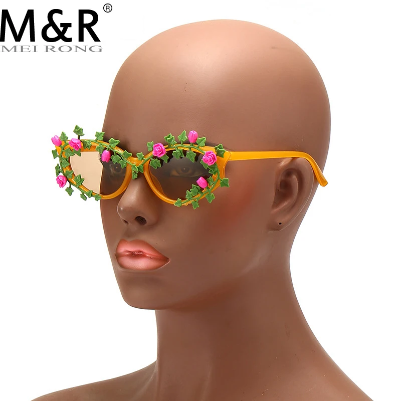 

2023 New Flower Decorative Sunglasses Women's Prom Party Glasses DIY Fashion Hip Hop Sunglasses Vintage Sunglasses