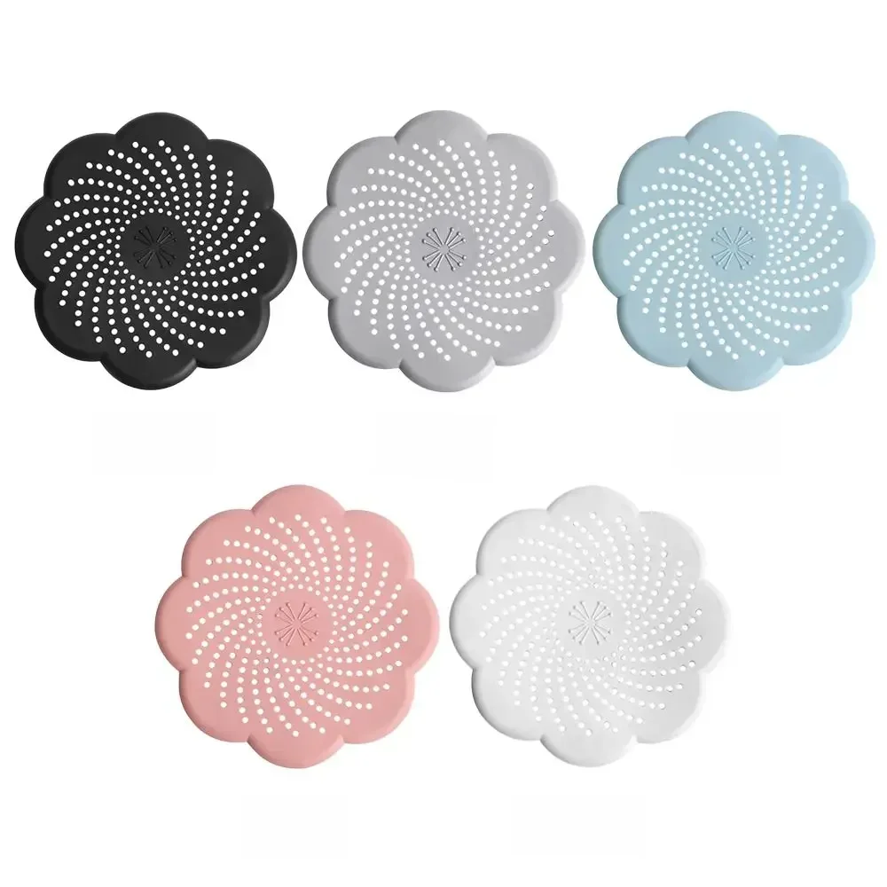 Silikon Bodenablauf Abdeckung Blume Form Mesh Waschbecken Sieb Anti-blocking Haar Reinigen Abfall Catcher Küche Bad Zubehör