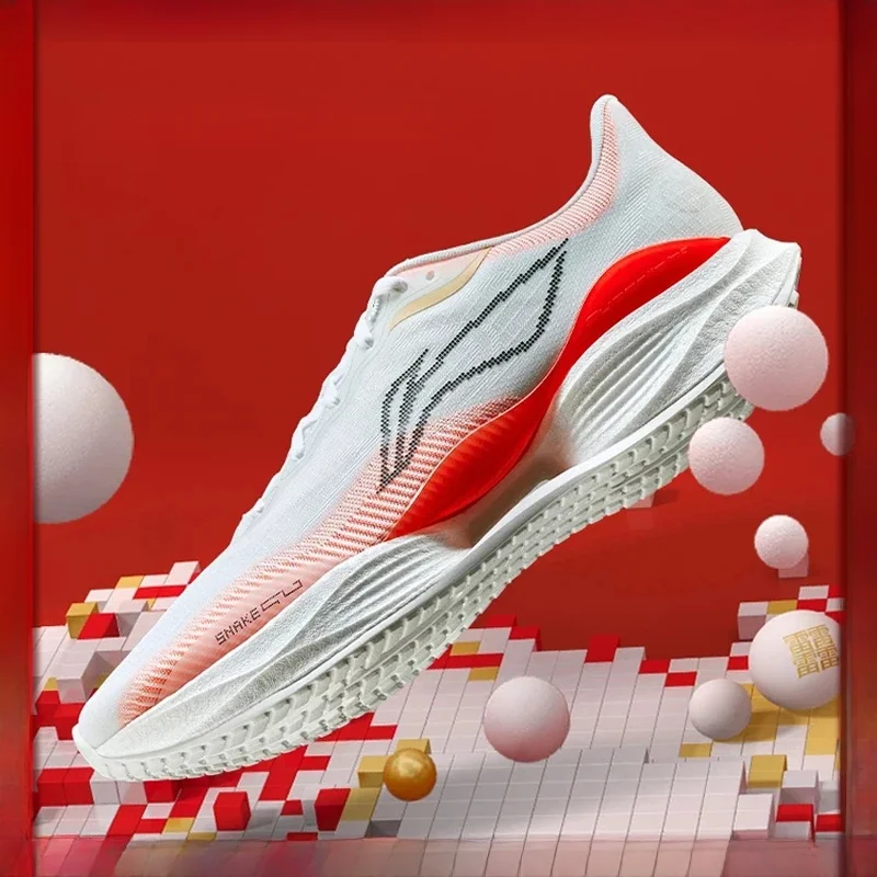 Li-Ning SUPER LIGHT 22 lichte hardloopschoenen voor heren TEMPO BOUNSE Cushion BOOM FIBER Voering Draagbare antislip-sneakers ARBV001 - afbeelding 2