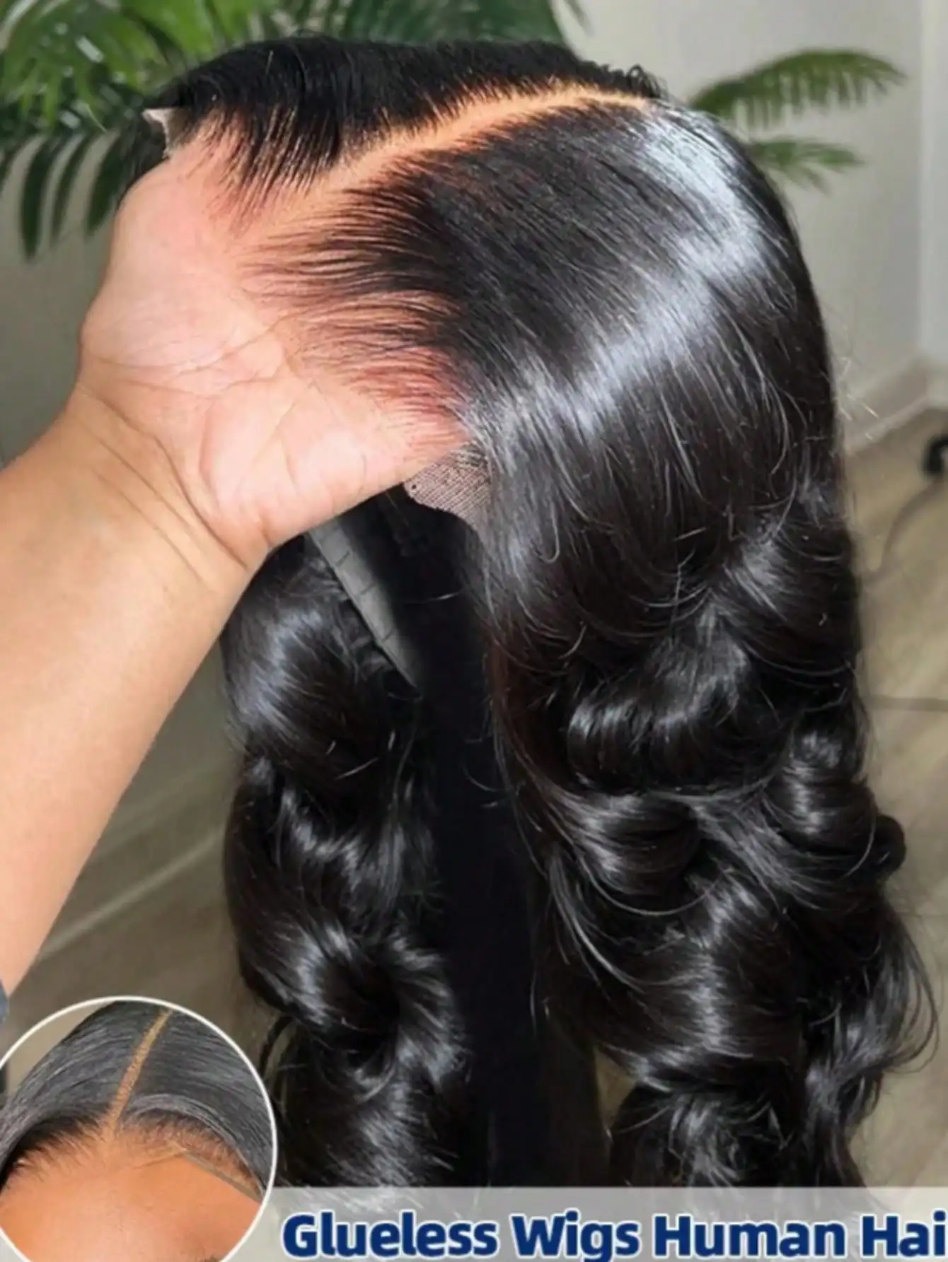 

40-дюймовые 200% плотность Wear And Go Бесклеевые парики Человеческие волосы Предварительно выщипанные Предварительно вырезанные 13x4 HD Парики шнурка Объемная волна Парики фронта шнурка