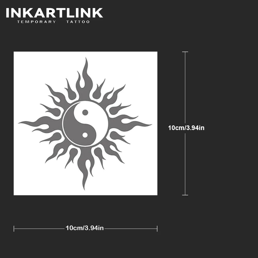Tai Chi Flame Temporary Tattoo,Lasts To 15 Days New Technology Magic Waterproof Semi Permanent Sticker