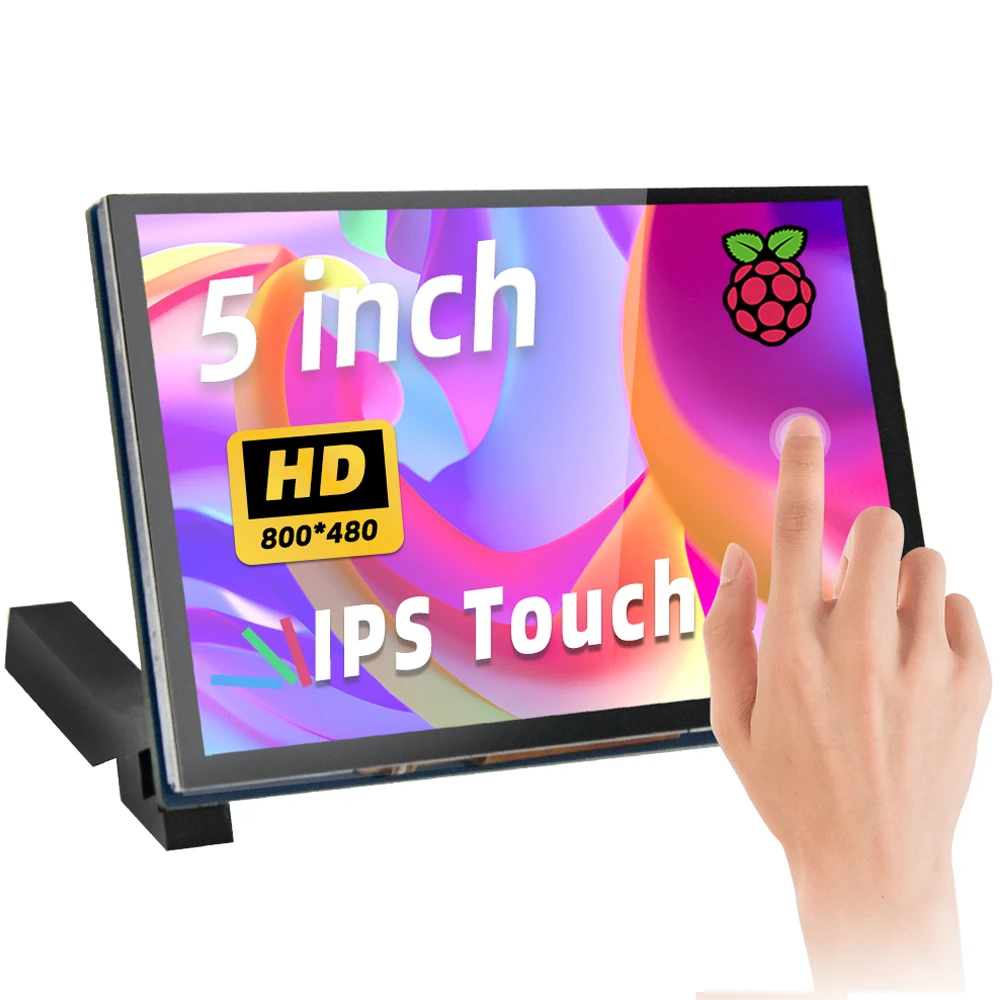 IPistBit MIPI TFT IPS 정전식 터치 스크린 모니터, 멀티 터치 DSI 디스플레이, 라즈베리 파이 5 4 B 3 B + A +, 5 인치 800*480